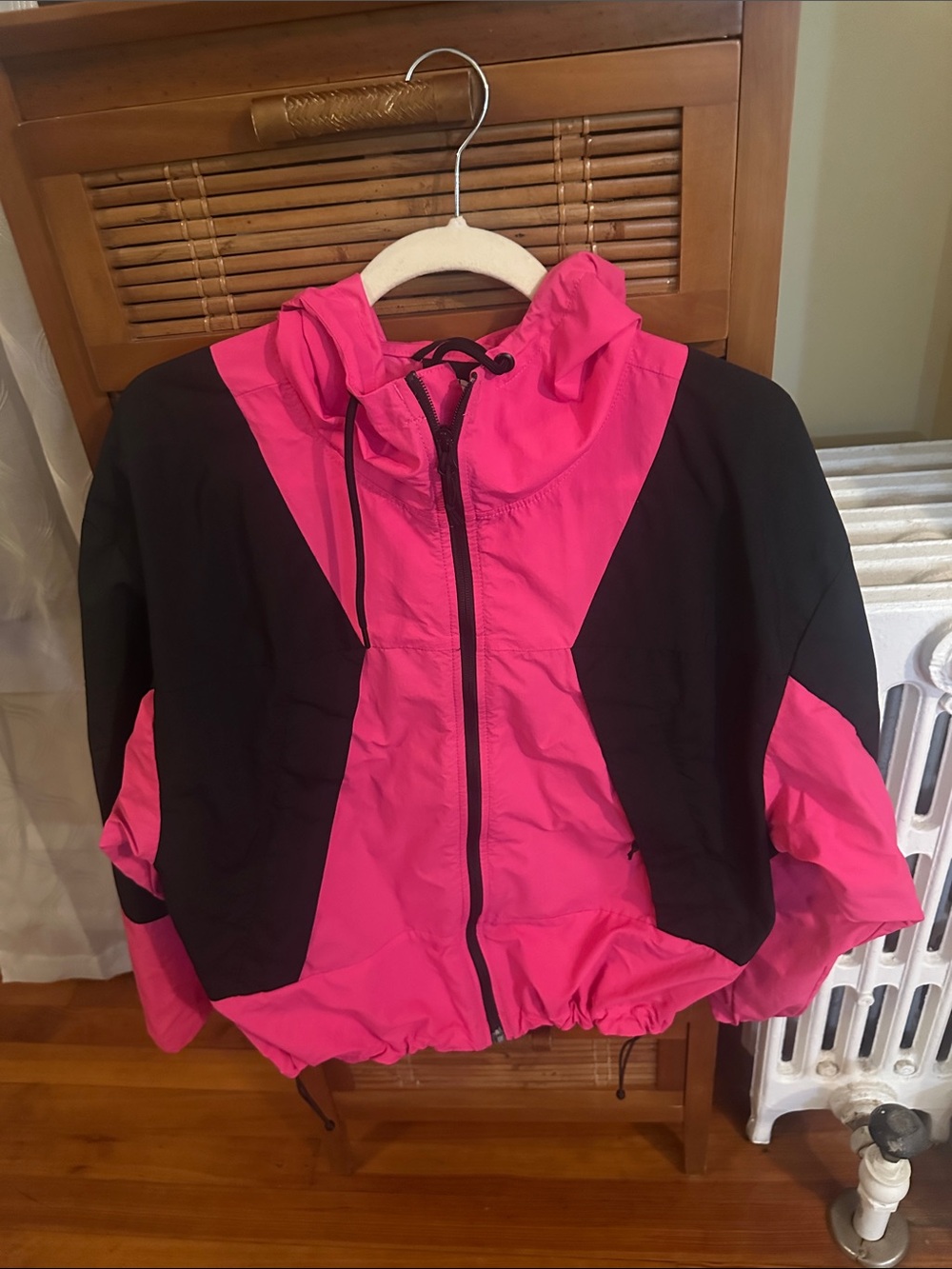 The North Face Pink and Black Hooded Windbreaker